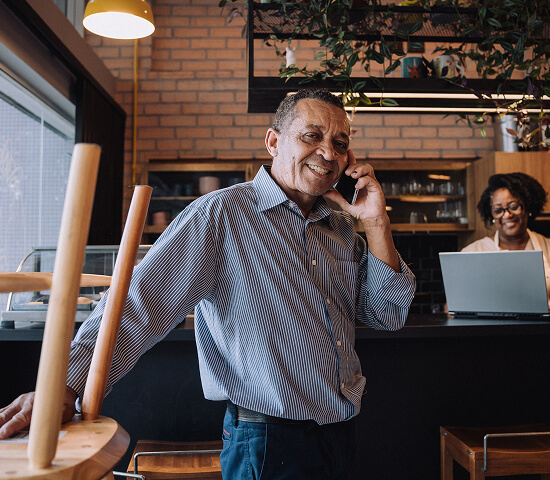 business owners in their store