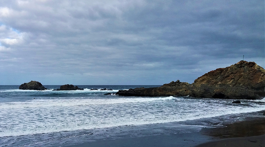 ocean and beach scene