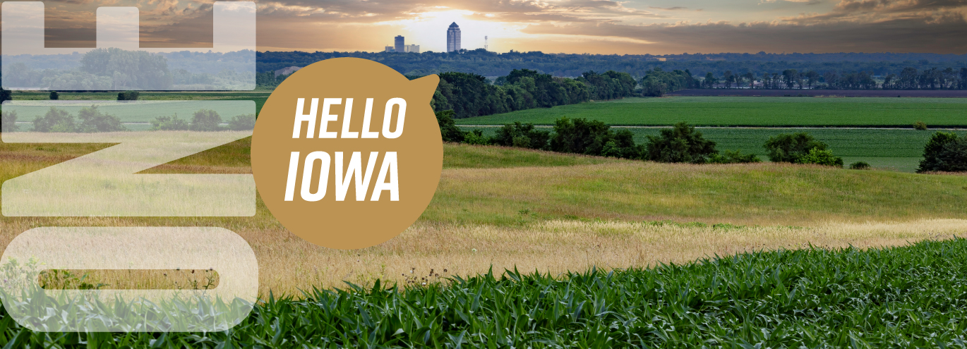 Hello Iowa on Iowa landscape