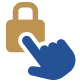 lock with hand icon illustration