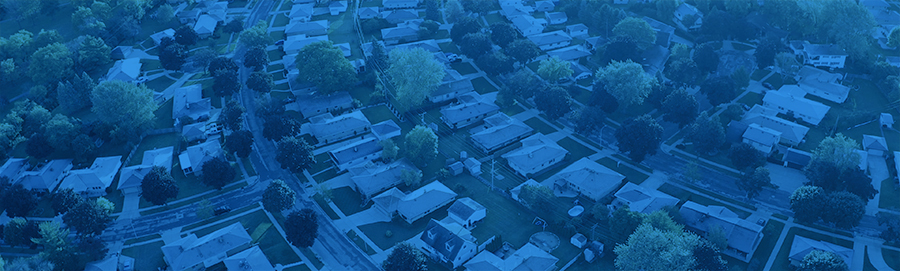 Aerial view of a suburban community.