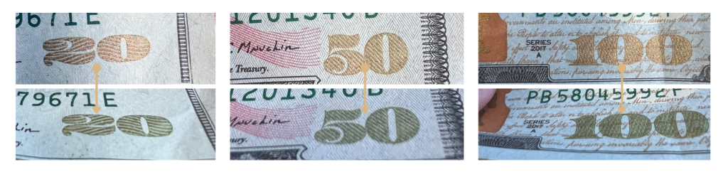 How to check watermark on a $100 bill